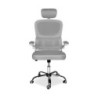 Sedia ufficio ergonomica Vibes bianca tessuto rete grigio cromata