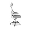 Sedia ufficio ergonomica Vibes bianca tessuto rete grigio cromata