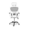 Sedia ufficio ergonomica Vibes bianca tessuto rete grigio cromata