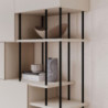 Libreria Key 5 ante e ripiani a vista colore cashmere moderna