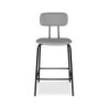 Sgabello Glami PVC effetto cuoio grigio metallo nero moderno