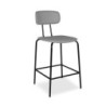 Sgabello Glami PVC effetto cuoio grigio metallo nero moderno