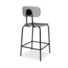 Sgabello Glami PVC effetto cuoio grigio metallo nero moderno