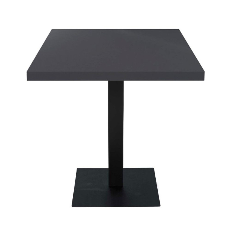 Tavolo quadrato Key 80x80 base nera piano antracite moderno