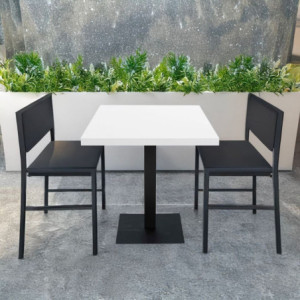 Tavolo quadrato Key 80x80 base nera piano bianco moderno