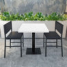 Tavolo quadrato Key 80x80 base nera piano bianco moderno