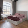 Letto matrimoniale Ascoli contenitore tessuto tortora