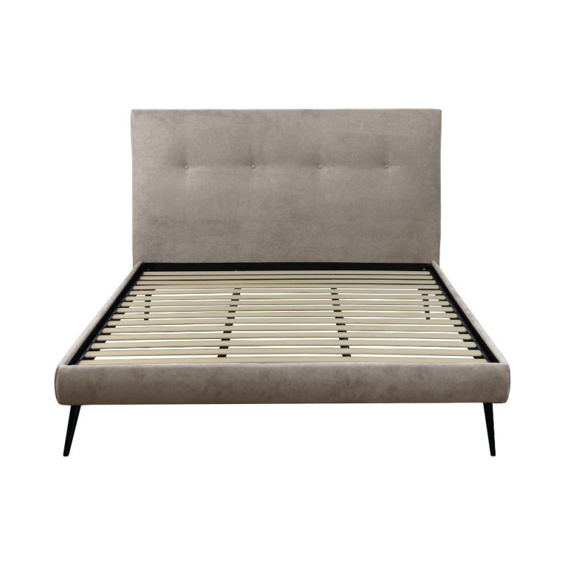 Letto matrimoniale Stiletto rete fissa tessuto tortora