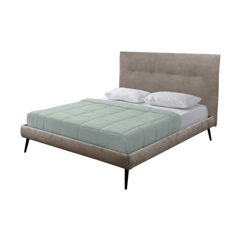 Letto matrimoniale Stiletto rete fissa tessuto tortora