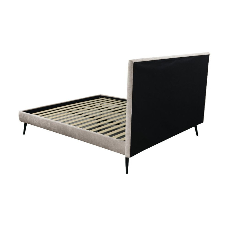 Letto matrimoniale Stiletto rete fissa tessuto tortora