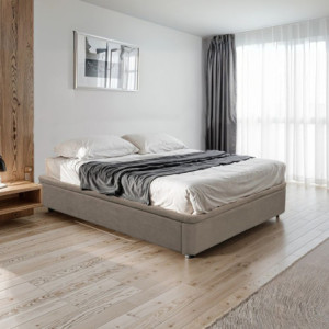 Letto matrimoniale sommier 160x190 contenitore taupe