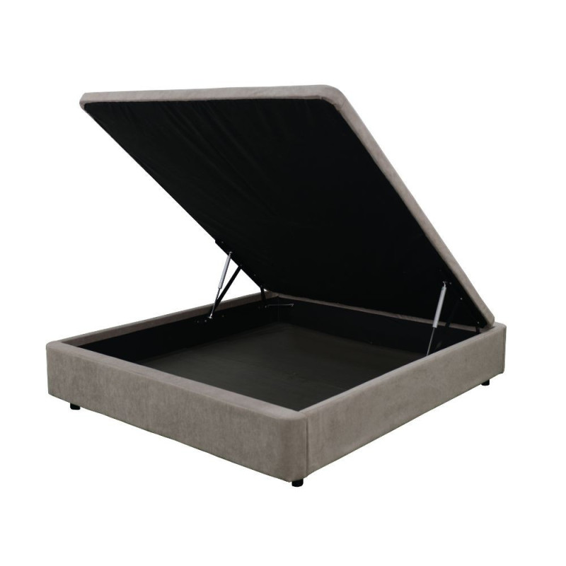 Letto matrimoniale sommier 160x190 contenitore taupe