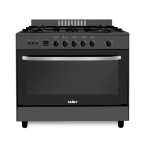 Cucina a gas Stromboli 90x60 cm forno gas grill elettrico nera