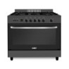 Cucina a gas Stromboli 90x60 cm forno gas grill elettrico nera