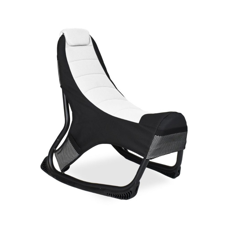 Sedia gaming Rocky imbottita rete bicolore nero e bianco