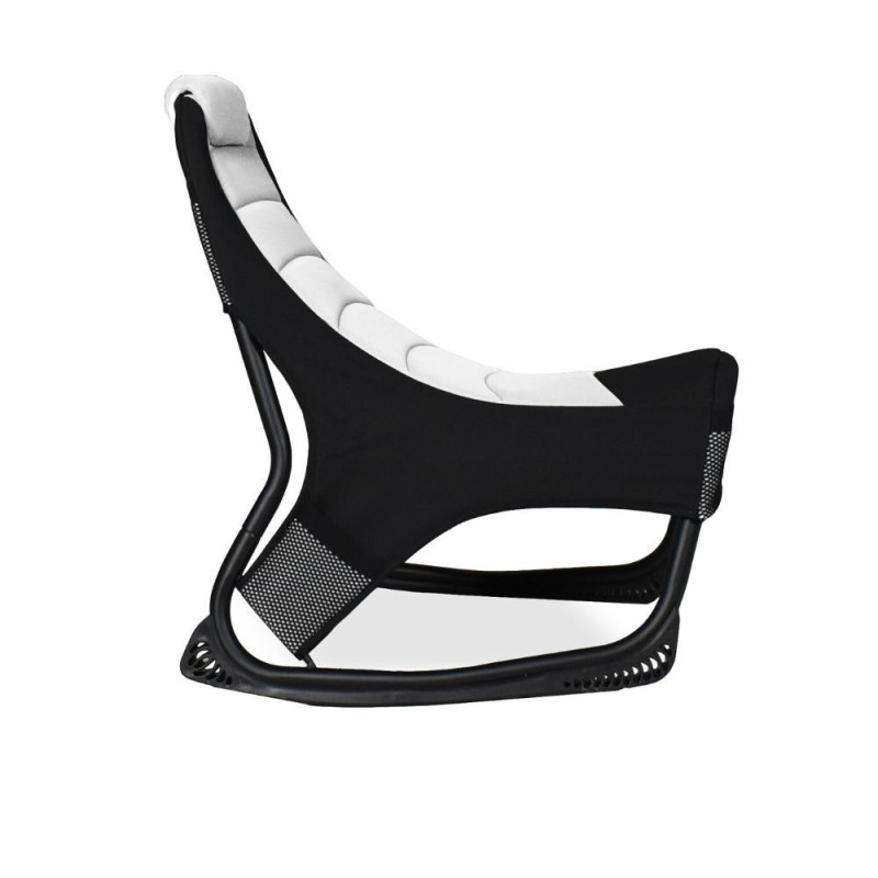 Sedia gaming Rocky imbottita rete bicolore nero e bianco