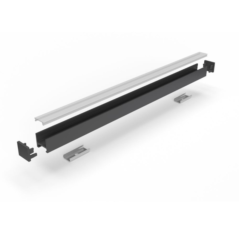 Profilo P46 nero opaco 1200mm fissaggio molle touch dimmer