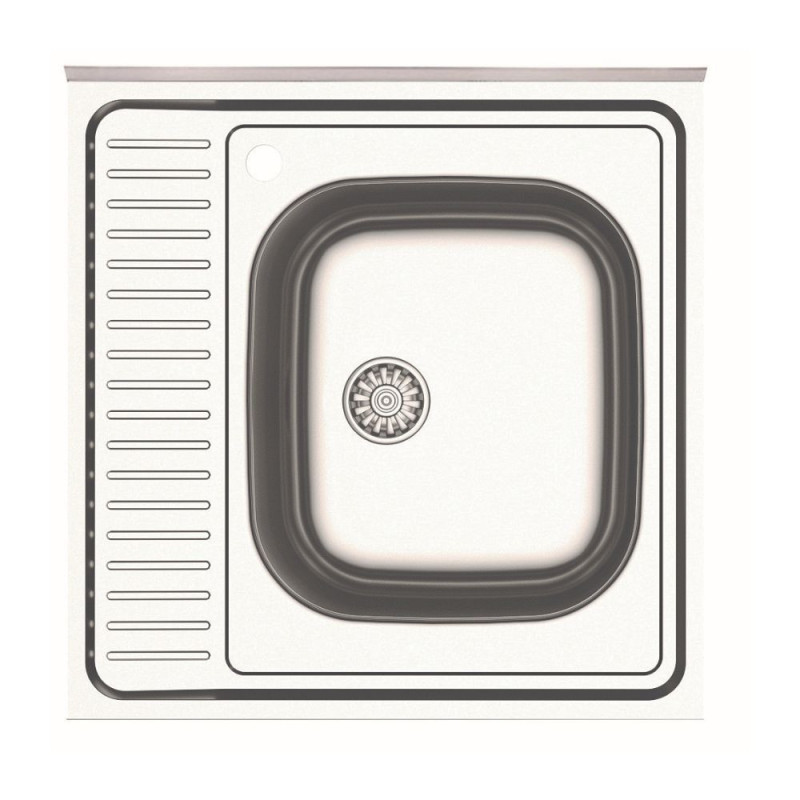 Lavello da appoggio SA24 una vasca 60x60 cm inox