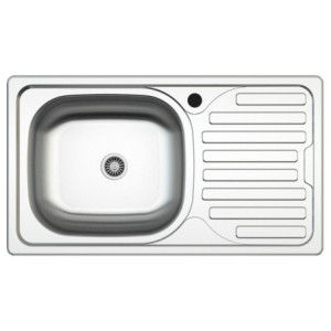 Lavello incasso SA07 una vasca con gocciolatoio destro inox