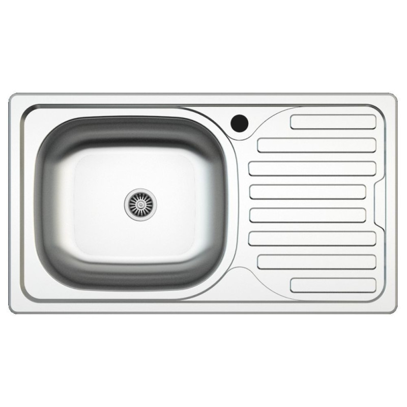 Lavello incasso SA07 una vasca con gocciolatoio destro inox