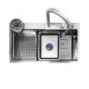 Lavello incasso SA3541 una vasca 75x45 cm inox accessori