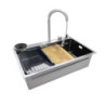 Lavello incasso SA3541 una vasca 75x45 cm inox accessori