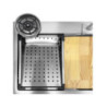 Lavello incasso SA3541 una vasca 75x45 cm inox accessori