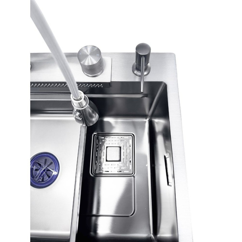 Lavello incasso SA3541 una vasca 75x45 cm inox accessori