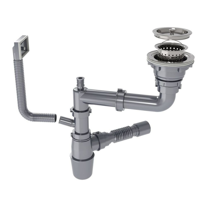 Lavello incasso SA3541 una vasca 75x45 cm inox accessori