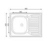 Lavello da appoggio SA30 una vasca con gocciolatoio inox 80x60