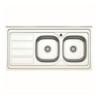Lavello da appoggio SA46 due vasche con gocciolatoio inox 120x60