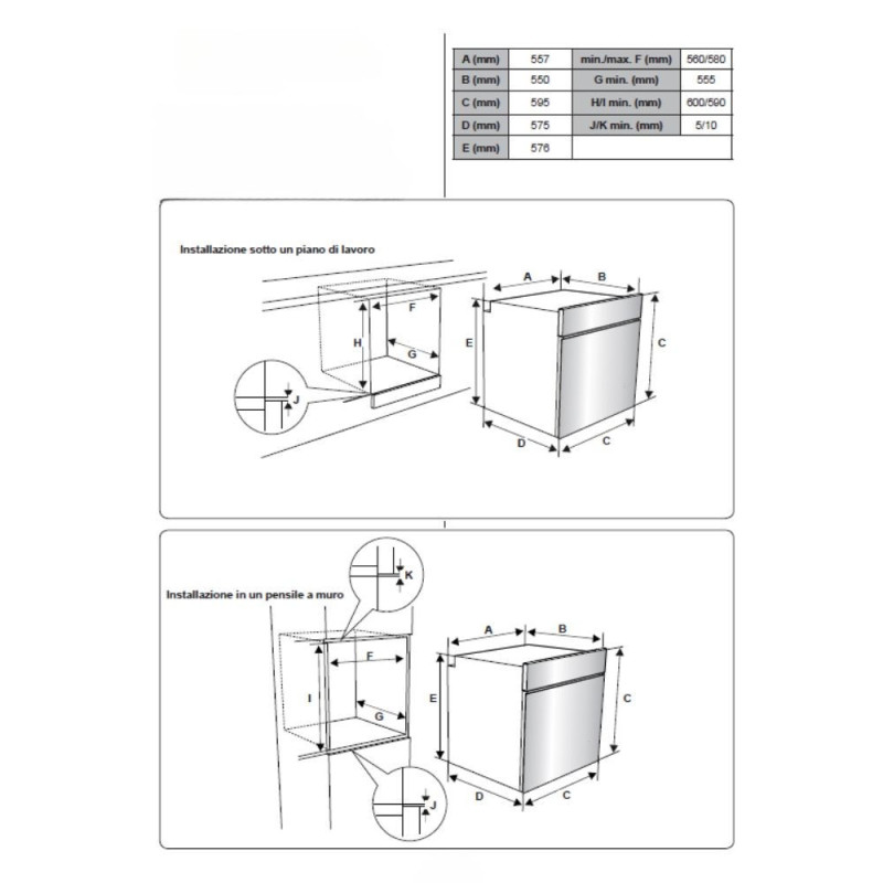 Forno elettrico multifunzione Samet Calliope 8 funzioni inox