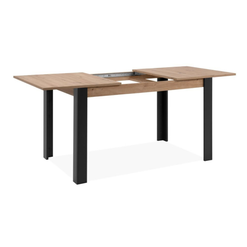Tavolo allungabile Tolosa rovere e gambe nere 150x75x80 cm