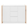 Credenza New Denver2 3 Cassetti 2 Ante Bianco e Rovere Moderna