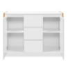 Credenza New Denver2 3 Cassetti 2 Ante Bianco e Rovere Moderna