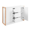 Credenza New Denver2 3 Cassetti 2 Ante Bianco e Rovere Moderna