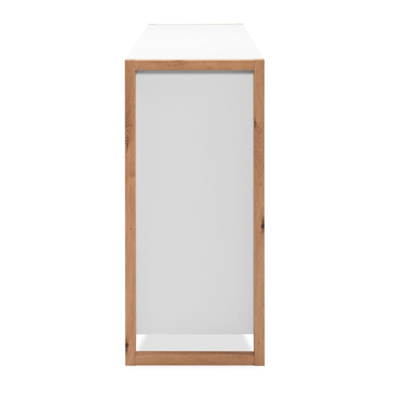 Credenza New Denver2 3 Cassetti 2 Ante Bianco e Rovere Moderna