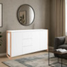 Credenza New Denver3 3 Cassetti 3 Ante Bianco e Rovere Moderna