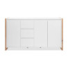 Credenza New Denver3 3 Cassetti 3 Ante Bianco e Rovere Moderna