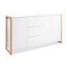 Credenza New Denver3 3 Cassetti 3 Ante Bianco e Rovere Moderna