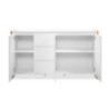 Credenza New Denver3 3 Cassetti 3 Ante Bianco e Rovere Moderna