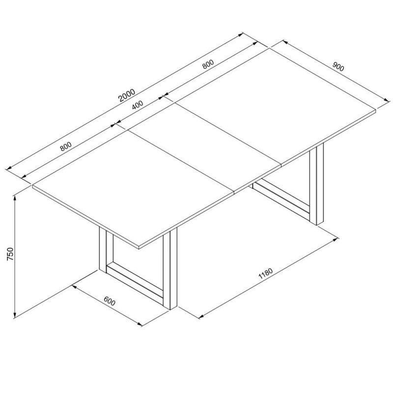 Tavolo allungabile New Denver50 bianco e rovere 160x90 moderno