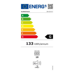 Zoom Cantinetta incasso ventilato DW20F1T con maniglia integrata 18 bottiglie colore nero classe G
