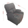 Poltrona recliner Ninetta manuale microfibra nera portabicchieri