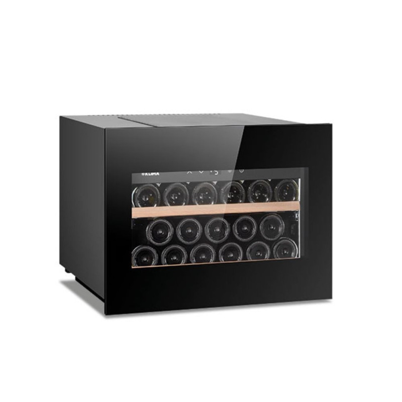 Cantinetta incasso ventilata 17 bottiglie nera classe F compatta