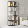 Libreria Vale Midi metallo nero e cubotti cashmere moderna