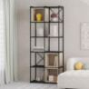 Libreria Vale Midi metallo nero e cubotti cashmere moderna
