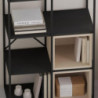 Libreria Vale Midi metallo nero e cubotti cashmere moderna