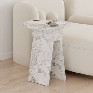 Tavolino da salotto Chen carrara effetto marmo moderno