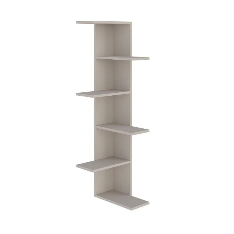 Libreria angolare Saso 5 ripiani cashmere salvaspazio moderna